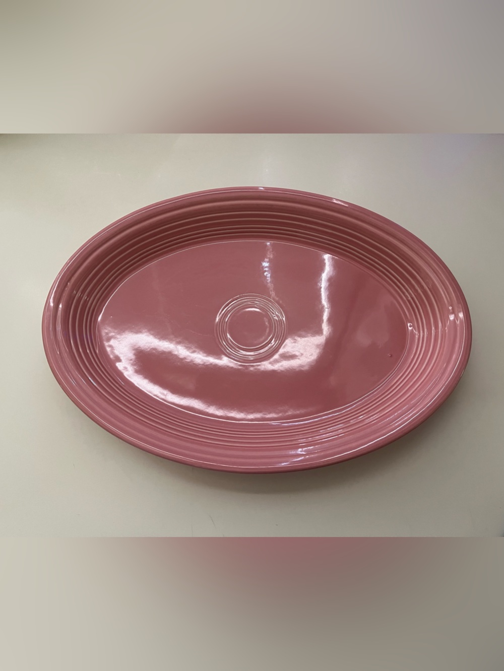 Homer Laughlin Fiestaware large Oval Serving Platter retired Rose pink fiesta